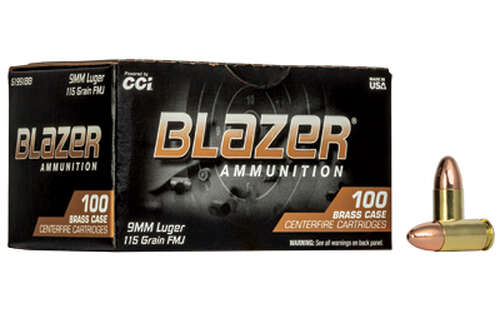 Ammunition Blazer Ammunition Blazer 9mm BLAZER 9MM 115GR FMJ 100CT BOX